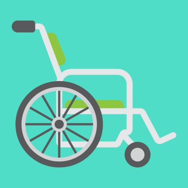 Tekerlekli sandalye düz simgesi, tıp ve sağlık