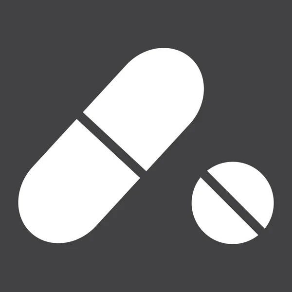 Pictogram van de glyph van de pillen, de geneeskunde en de gezondheidszorg — Stockvector
