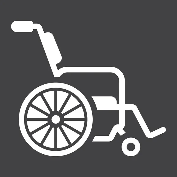 Tekerlekli sandalye glif simgesi, tıp ve sağlık — Stok Vektör