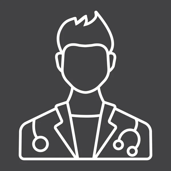 Doctor line icon, medicine and healthcare — Stock Vector