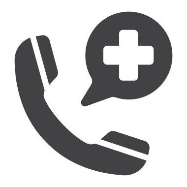 Acil arama glif simgesi, tıp ve sağlık