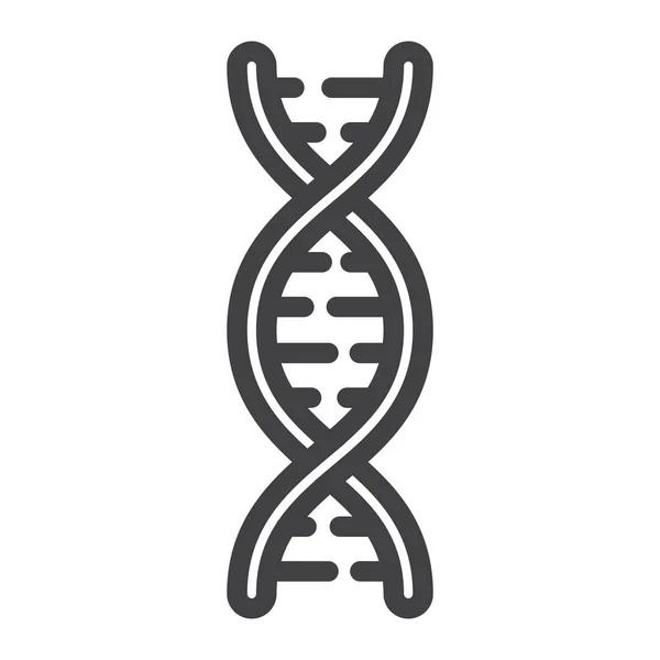 Піктограма лінії ДНК, медицина та охорона здоров'я, генетична — стоковий вектор