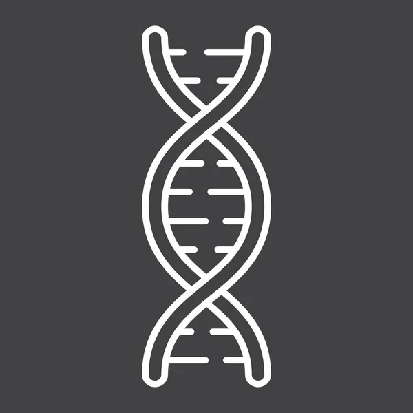 Піктограма лінії ДНК, медицина та охорона здоров'я, генетична — стоковий вектор