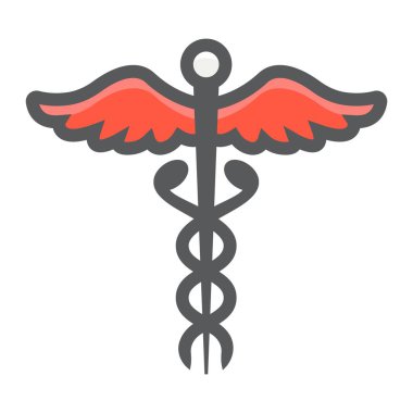 Caduceus doldurulmuş anahat simgesini, Tıp Sağlık