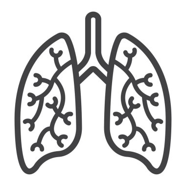 Akciğerler simgesi, tıp ve sağlık hattı