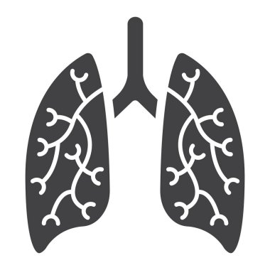 Akciğerler glif simgesi, tıp ve sağlık