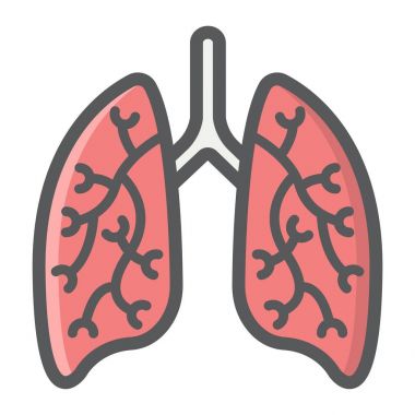 Akciğerler anahat simgesini, tıp ve sağlık dolu