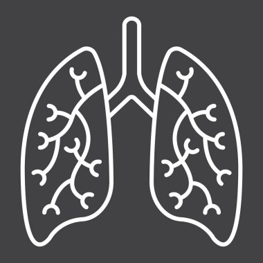 Akciğerler simgesi, tıp ve sağlık hattı