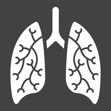 Akciğerler glif simgesi, tıp ve sağlık
