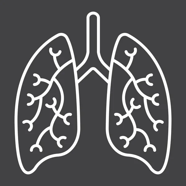 Lungorna linje-ikonen, medicin och hälsovård — Stock vektor