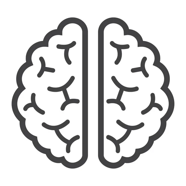 Ikona čáry mozku, lékařství a zdravotnictví, varhany — Stockový vektor