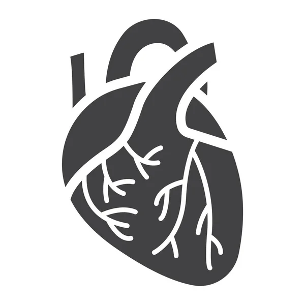 Icono del glifo del corazón humano, medicina y atención médica — Archivo Imágenes Vectoriales