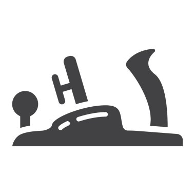 Jack uçak glif simgesi, inşa ve onarım, marangozluk