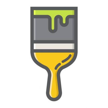 Boya fırçası anahat simgesini, inşa ve onarım dolu