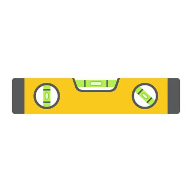 Kabarcık seviyesi aracı düz simgesi, inşa ve onarım