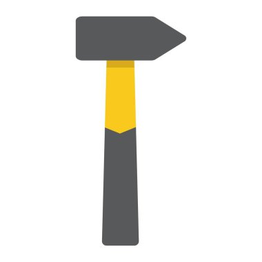 Düz simgesi, inşa ve onarım, araç işareti çekiç
