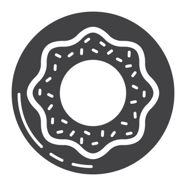 Çörek glif simgesi, yiyecek ve içecek, tatlı işareti