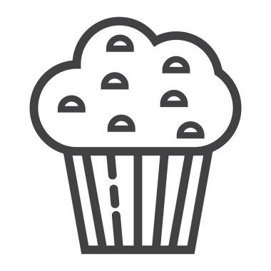 Muffin satırı simgesi, gıda ve içecek, tatlı işareti