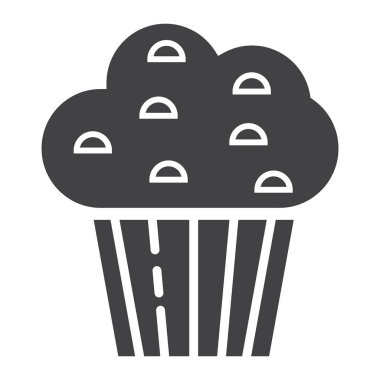 Muffin glif simgesi, gıda ve içecek, tatlı işareti