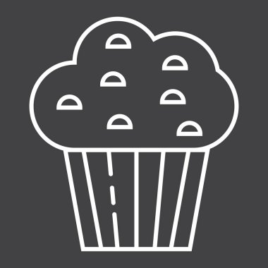 Muffin satırı simgesi, gıda ve içecek, tatlı işareti