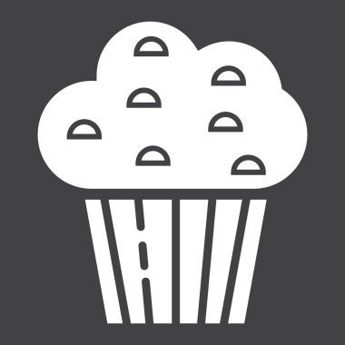 Muffin glif simgesi, gıda ve içecek, tatlı işareti