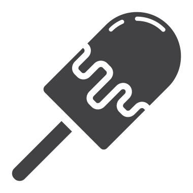 Buz krem glif simgesi, gıda ve içecek, tatlı işareti