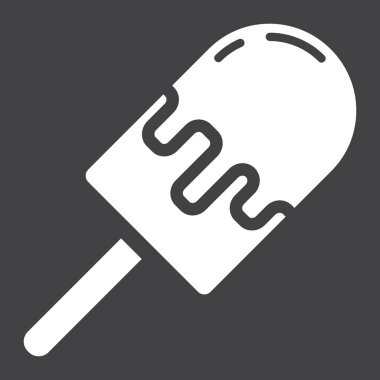 Buz krem glif simgesi, gıda ve içecek, tatlı işareti