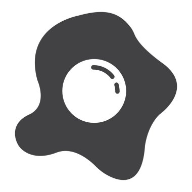 Sahanda yumurta glif simgesi, yiyecek ve içecek