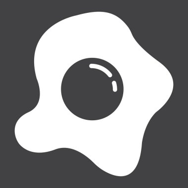 Sahanda yumurta glif simgesi, yiyecek ve içecek