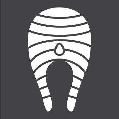 Somon Balık glif simgesi, gıda ve içecek, sashimi