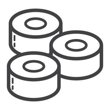 Japon suşi satırı simgesi, gıda ve içecek, rulo