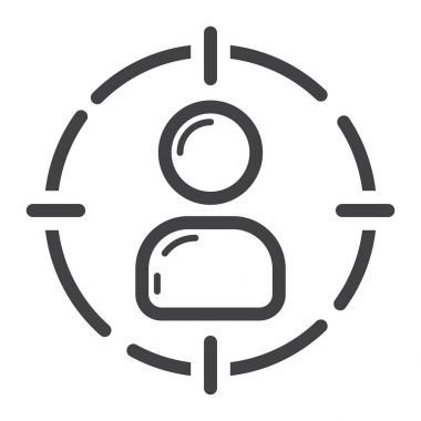 Hedef kitleye satırı simgesi, seo ve geliştirme