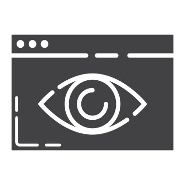 Web görünürlüğü glif simgesi, seo ve geliştirme