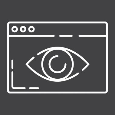 Web görünürlüğü satırı simgesi, seo ve geliştirme