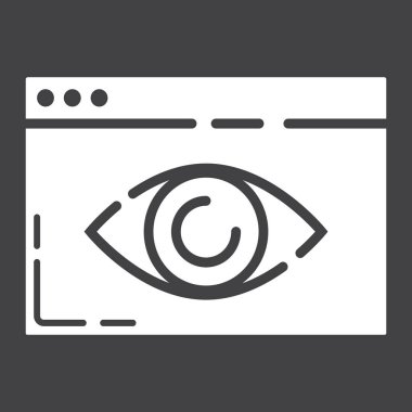 Web görünürlüğü glif simgesi, seo ve geliştirme