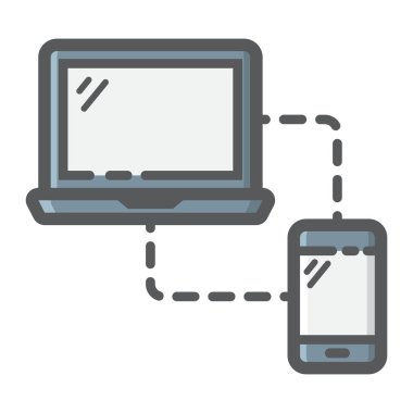 Duyarlı web tasarım anahat simgesini, seo dolu