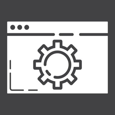 Web Optimizasyonu glif simgesi, seo ve geliştirme