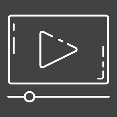 Video pazarlama satırı simgesi, seo ve geliştirme