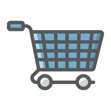 E-ticaret çözümleri düz simgesi, seo