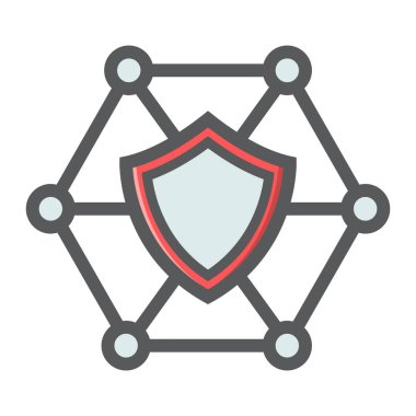 Ağ koruması anahat simgesini, seo dolu