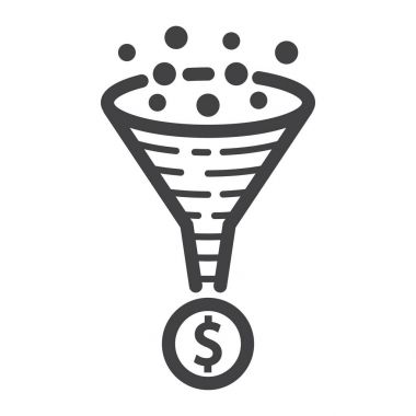 Dönüşüm oranı satırı simgesi, seo ve geliştirme