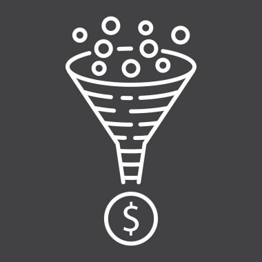 Dönüşüm oranı satırı simgesi, seo ve geliştirme