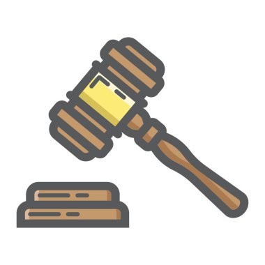 Açık artırma çekiç anahat simgesini, iş dolu