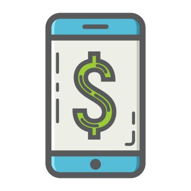 Mobil bankacılık doldurulmuş anahat simgesini, iş