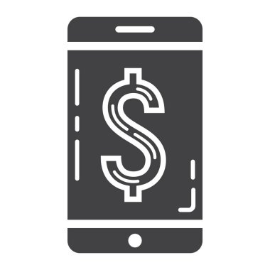 Mobil bankacılık glif simgesi, iş ve Finans