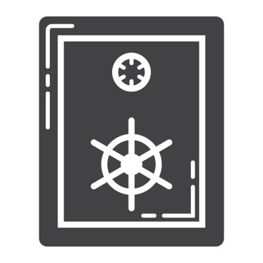 Kasa glif simgesi, iş ve finans, banka