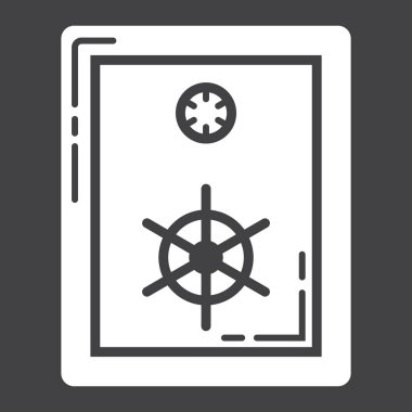 Kasa glif simgesi, iş ve finans, banka