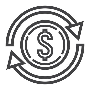 Exchange satırı simgesi, iş ve finans, Doları