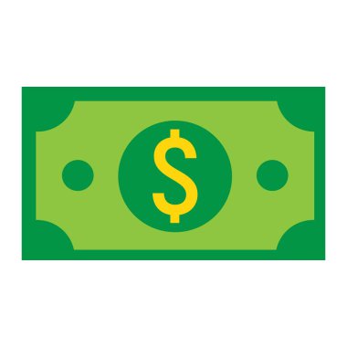 Para Doları düz simgesi, iş ve finans, nakit