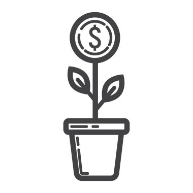 İş ve finans, yatırım büyüme satırı simgesi